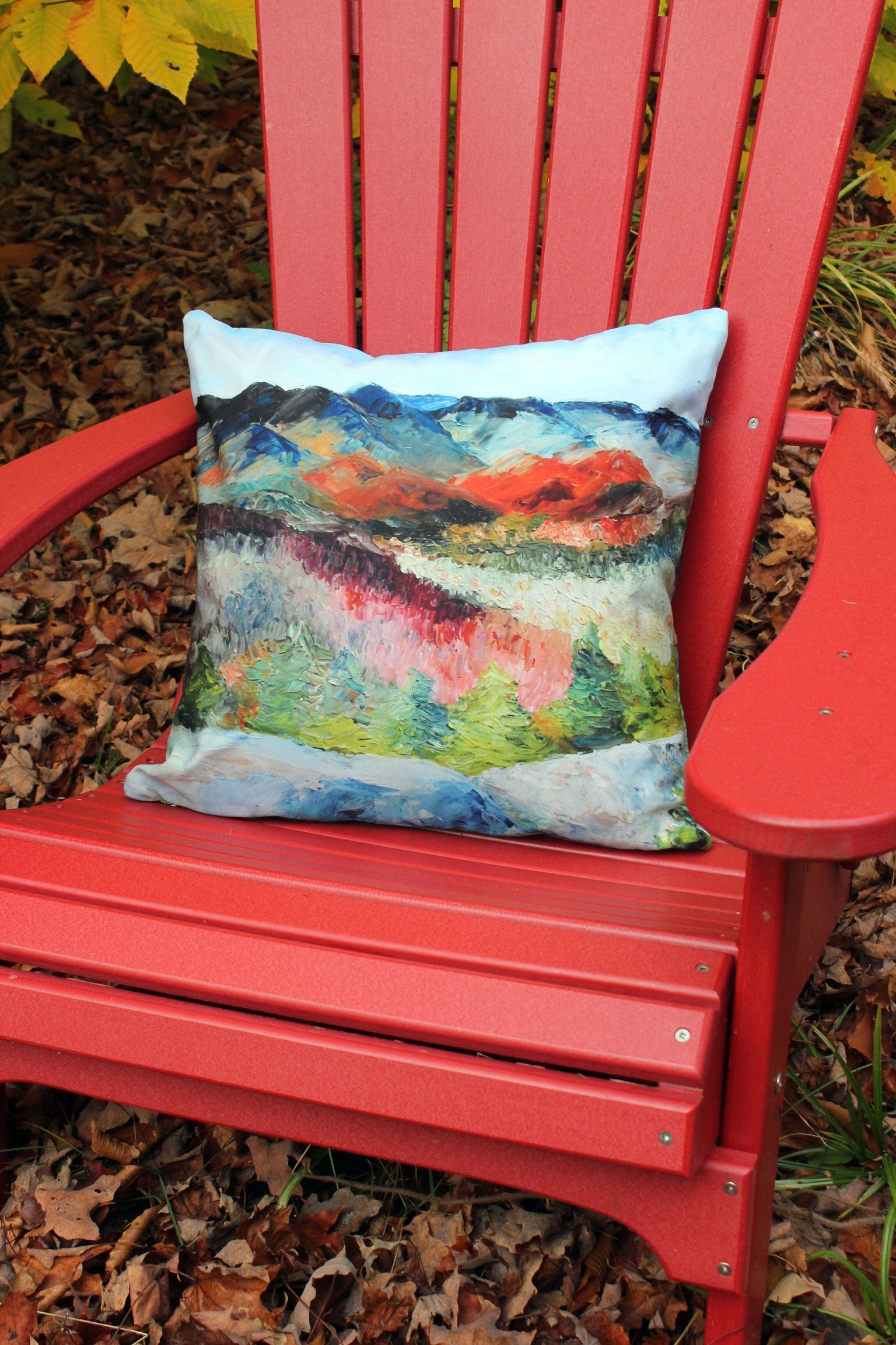 Outdoor Indoor Pillow Adirondacks Art Print Taylor Jones Inc